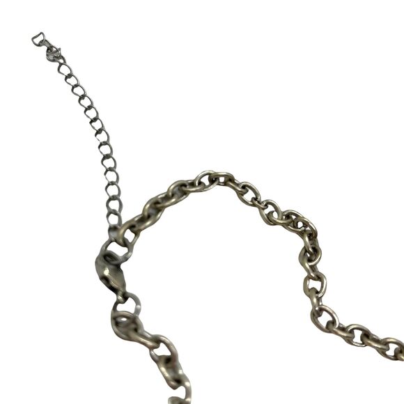 Romantic Layered Necklace Silver Tone White Shabby Retro Age Funky Victorian 90s - Picture 8 of 16